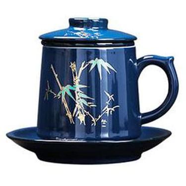 Imagem de PAYNAN Caneca de água de cerâmica 450 ml para separação de água de chá xícara de chá para escritório doméstico