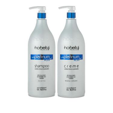 Imagem de Kit Hobety Platinum Plus Shampoo 1,5Lt + Creme 1,5Lt