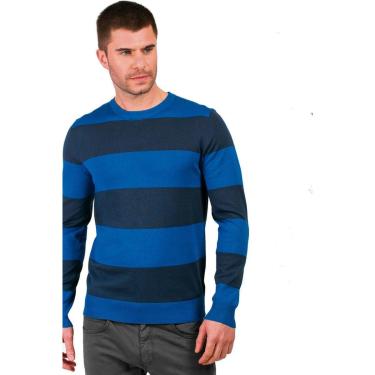 Imagem de Suéter Masculino Menzo Listrado Azul Tam. P-Masculino