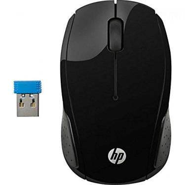 Imagem de Mouse Sem Fio HP 200 Oman- com Sensor Óptico de até 1000 DPI, Ambidestro, Conexão Wireless com Receptor Nano de 2.4GHz e até 10 m de Distância, Preto
