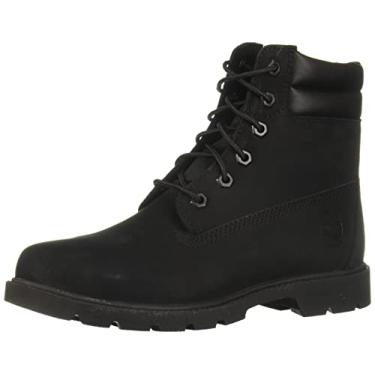 Imagem de Timberland Linden Woods Bota feminina impermeável com cadarço de 15 cm, Nobuck preto, 36