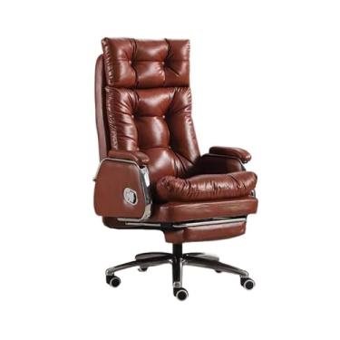 Imagem de WAOCEO Cadeira de escritório executiva cadeira de escritório luxuosa confortável almoço pausa reclinável cadeira de escritório elevador giratório cadeira de mesa de computador cadeiras de mesa (cor: D)