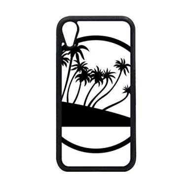 Imagem de Capa preta de planta de coqueiro para iPhone XR para proteção de telefone Apple