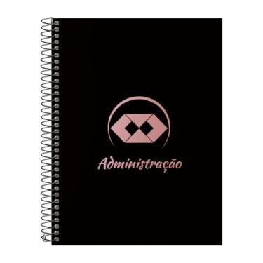Imagem de Caderno Universitário Espiral 15 Matérias Profissões Administração (Preto e Rosê)