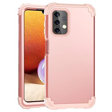 Imagem de BQQFG Capa para Galalxy A13 5G, design de mármore de três camadas resistente à prova de choque híbrido plástico rígido amortecedor de borracha de silicone macio capa protetora para Samsung Galaxy A13 5G 6,5 polegadas, rosa