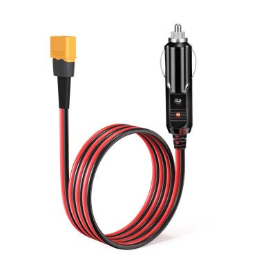 Imagem de ELFCULB XT60 Macho para Isqueiro de Carro 14AWG 12V Cabo Conector Macho para Gerador Solar Portátil (3 m)
