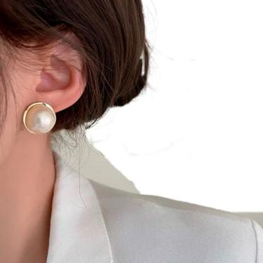 Imagem de Brincos Feminino Delicado Perola Dourado Luxo