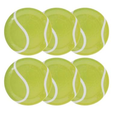 Imagem de UP Conjunto de pratos de salada de melamina para tênis, pratos redondos para risoto, macarrão e salada, livre de BPA, pode ser lavado na lava-louças, amarelo, 23 cm, conjunto de 6