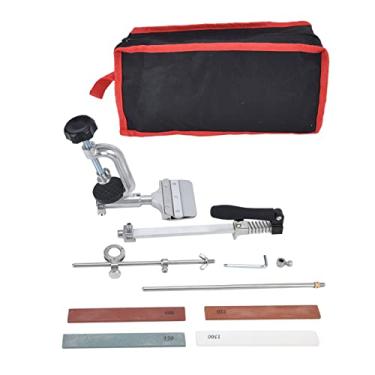 Imagem de Kit de Afiador de Facas Kit de Afiador de Facas Corindo Branco, Conjunto de Pedra de Amolar de Aço Inoxidável Máquina de ângulo Fixo de Metal para Faca de Corte