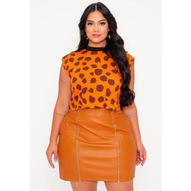 Imagem de Blusa Feminina Plus Size  Estampa Animal Print