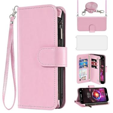 Imagem de Asuwish Capa de celular para LG X Charge/Fiesta 2 LTE/X Power 3/X5/LV7 Capa carteira celular com protetor de tela, alça transversal com zíper e compartimento para cartão LG-M322 XPower 2 SP320 M327