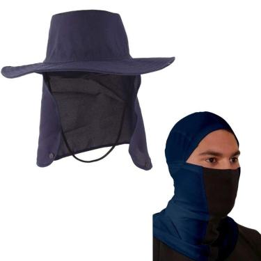 Imagem de Kit Chapéu Australiano Camu Militar + Touca Ninja Balaclava Uv50+-Unissex