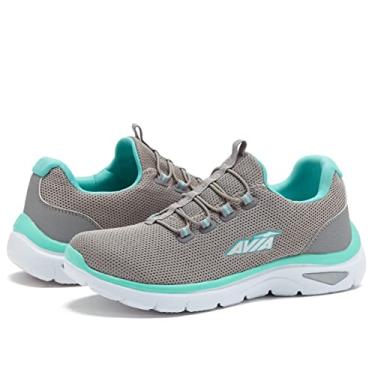 Imagem de Avia Junction Women s Slip On Sneakers - Comfortable, Breathable No Laces Shoes for Women - Medium Grey/Light Blue/Silver Grey, 8.5 Medium