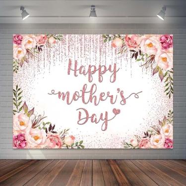 Imagem de Joliaco Pano de fundo de ouro rosa para o Dia das Mães, Aquarela, floral, glitter, bolinhas, Feliz Dia das Mães, Dia das Mães, decorações de festa, banner, adereços de estúdio fotográfico (ouro rosa,