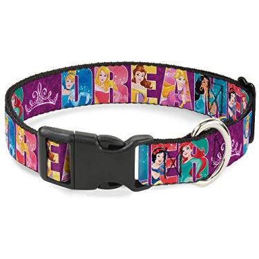 Imagem de Buckle-Down Colar com clipe de plástico - Disney DREAMER 7-Princesas cintilantes/Tiara Roxa/Branco - 1,27 cm de largura - Serve em pescoço de 22,88 cm - Grande