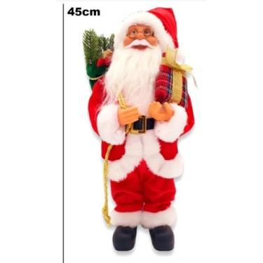 Imagem de Papai Noel Com Saco Boneco De Natal Luxo 45 Cm Enfeite - Global