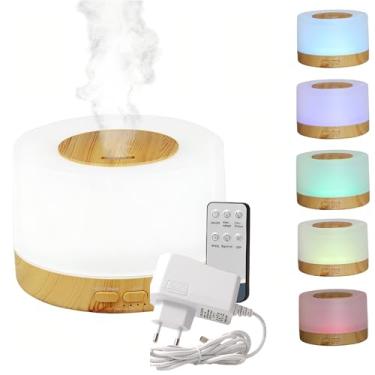 Imagem de Umidificador Difusor Aromatizador Purificador De Ar 500Ml Ultrassônico Com Controle E Luz De Led 7 Cores Bivolt