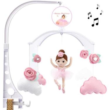 Imagem de Mobile Enfeite de Berço Musical e giratório Bailarina Quarto Menina - 