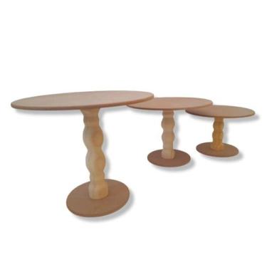 Imagem de Boleiras Torneada Bandeja Doce Cupcake Enfeite De Mesa Mdf Cru - ARTES