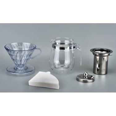 Imagem de Kit Tipo Hario V60 Pour Over Coar Café Ou Chá Coador T-02 - RALEO