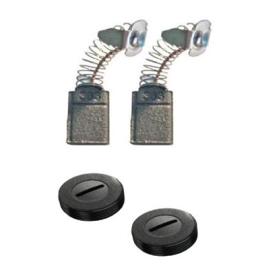 Imagem de Escovas De Carvão + Tampa Porta Escova Makita 4100nh3 Cb-321 - RJ PEÇA