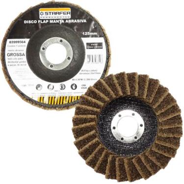 Imagem de Disco Flap com Manta 5" Grossa Amarela Ideal para Desbaste Lixar Polir