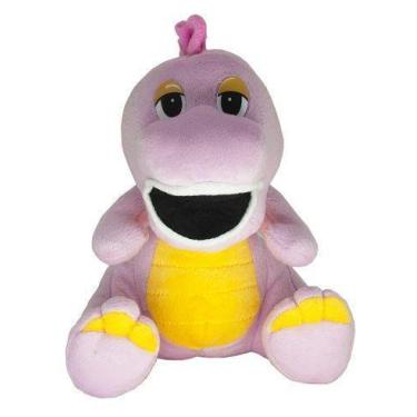 Imagem de Dinossauro de Pelúcia Rosa 25 cm Antialérgico - Mirante Brasil