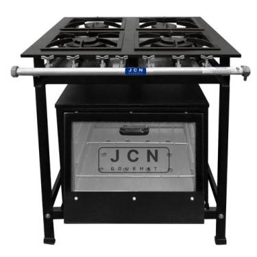 Imagem de Fogão Industrial 4 Bocas 30x30 Baixa Pressão P5 com Forno Tampa de Vid