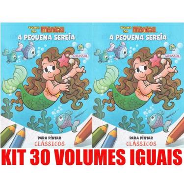 Imagem de A Pequena Sereia Livro Para Pintar Kit C/30 Lembrancinha