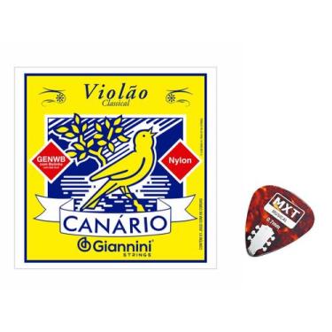 Imagem de Encordoamento Para Violão Náilon 6 Cordas Giannini Canário Genwb Média
