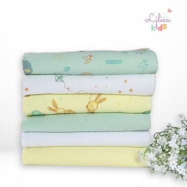 Imagem de Cueiro Flanelado 100% Algodão 80x50cm 3 e 6 unidades - Papi, 6 Pçs Neu