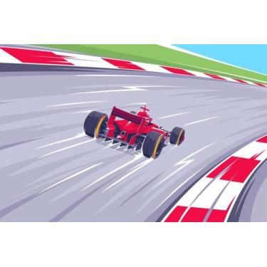 Imagem de Painel de Lona Corrida de Carro Curva em Velocidade - 300x200cm - Fabr