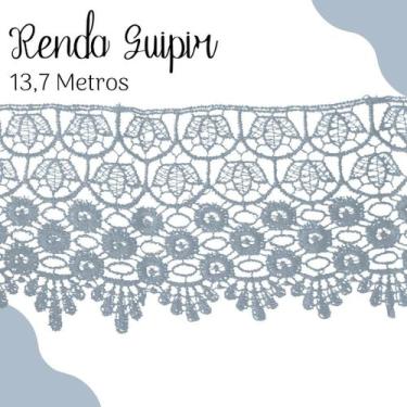 Imagem de Renda Guipír Cinza Claro - Rolo Com 13,7 Metros - Chl185 - Nybc