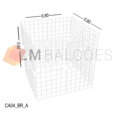 Imagem de Cercadinho Aramado Branco Para Pet - 0,60 X 0,60 X 0,60m - LM Balcoes