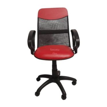 Imagem de Cadeira Diretor Tela Giratória Faixa E Braço Fixo Corano - Sintonia Fl