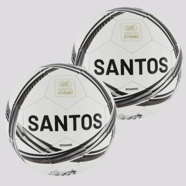 Imagem de Kit 2 Bolas Santos Estádios 24 Campo Branca e Preta - Sportcom, 05