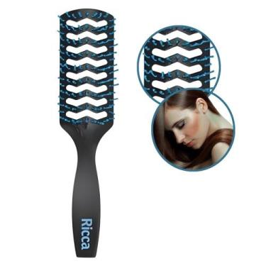 Imagem de Escova de Cabelo Ricca Style Black Ventilada Desembaraça Cabelos Molha