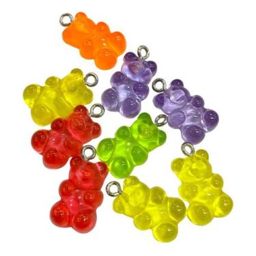 Imagem de Pingente Ursinho Gummy Para Brincos Colar Pulseiras 10un - ADB