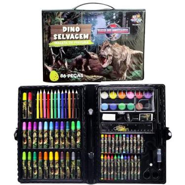 Imagem de Kit Pintura 86 Peças Infantil Dinossauros Meninos com Desenhos - Toy K