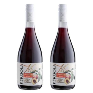 Imagem de Cooler De Pêssego Vinho Tinto Suave Pérgola 750ml Kit 2 Un
