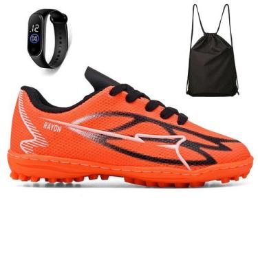 Imagem de Kit Chuteira Infantil Futebol Campo Society Meninos + Mochila + Relógi