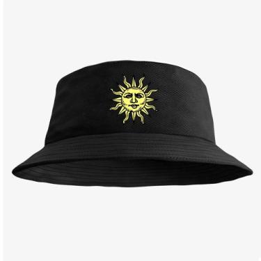 Imagem de Bone Chapéu Bucket Hat Estampado Sol - MP Moda Masculina, Único, Preto