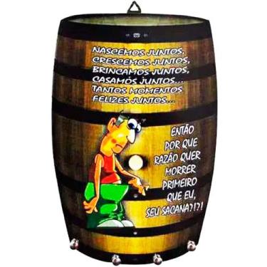 Imagem de Porta Chaves Barril Chaveiro Decorativo em Madeira - Melhores Amigos! 