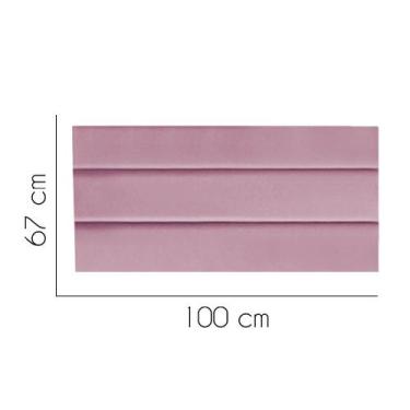 Imagem de Painel Estofada Turim 100 cm Solteiro Quarto para Cama Box Suede Rosa 