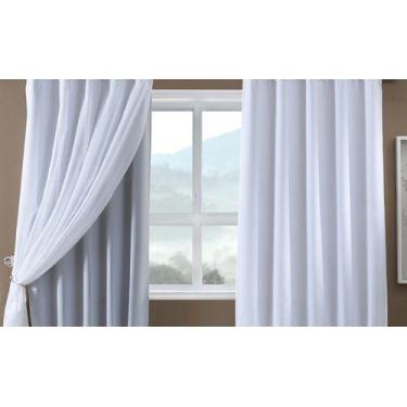 Imagem de Cortina Voil 5,50m X 3,45m Forro Blackout Trilho Suiço Duplo - Chrisne