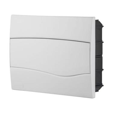 Imagem de Quadro de Distribuição 12 DIN 8 NEMA Tramontina - Embutir Branco