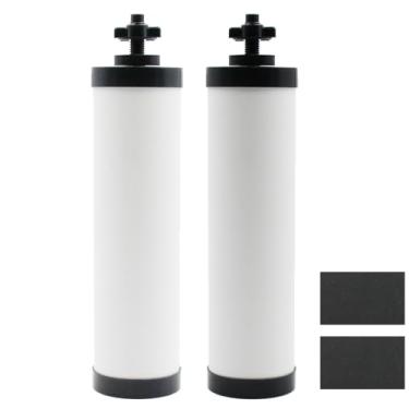 Imagem de [Atualizado] Filtro de cerâmica Larayci com infusão de prata para filtros de carbono preto BB9-2®, compatível com o sistema de filtro de água por gravidade Berkey® e ProOne®, filtros de limpeza