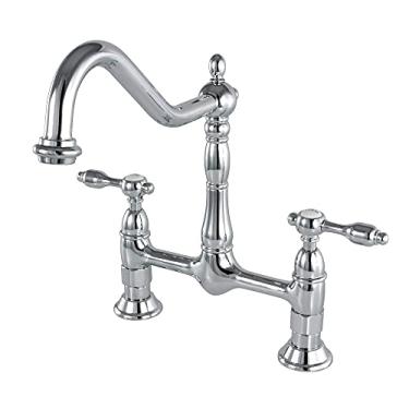 Imagem de Kingston Brass KS1171TAL Torneira de cozinha Tudor Ponte, 21 cm no alcance do bico, cromo polido
