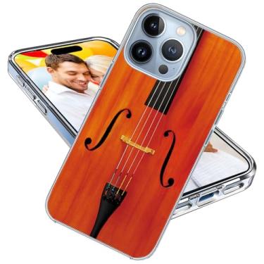 Imagem de ARTIOSIT Capa para iPhone 15 Pro para meninas e homens, à prova de choque, fina, fina, macia, TPU transparente, capa protetora para iPhone 15 Pro 6.1, instrumento musical engraçado violoncelo ou