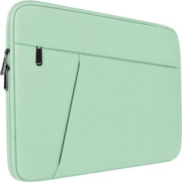 Imagem de Capa para laptop de 15,6 polegadas, capa protetora à prova de choque para transporte de computador com bolso frontal, maleta para laptop para HP de 15,6 polegadas, Dell, Acer, Asus, notebook, azul